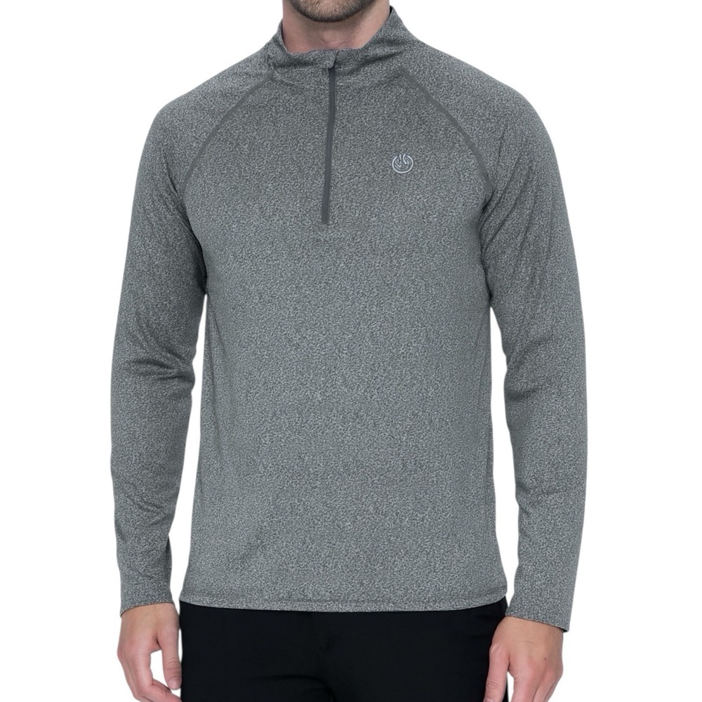 DUNNING GOLF Performance Pullover Men's sz XL 1/4 Zip Long Sleeve Heather Blue